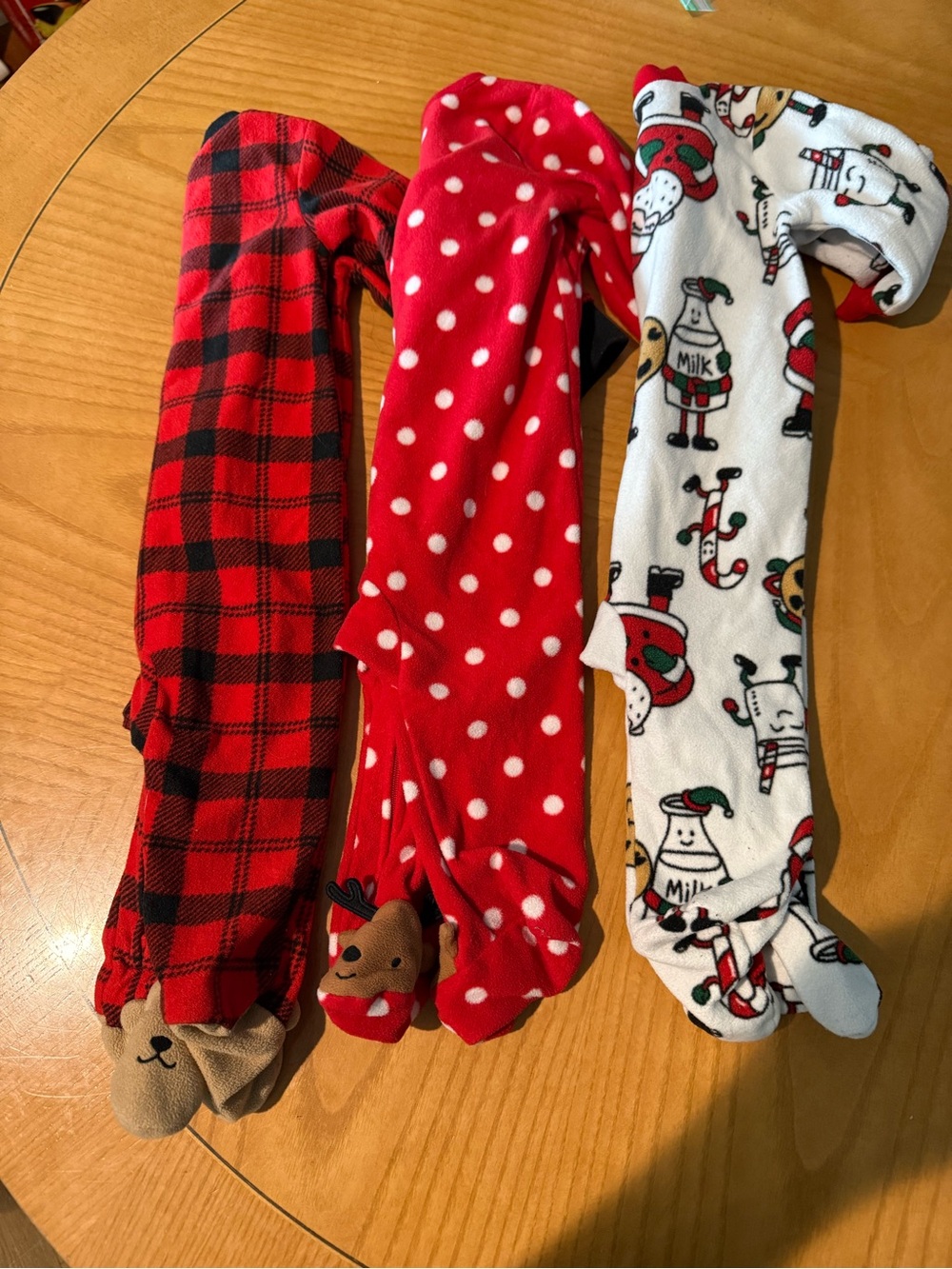 Carter's Kids Holiday Pajama One-Piece Trio in Red, White & Black Plaid